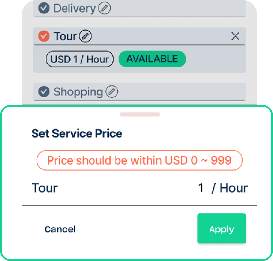 Set Service Price